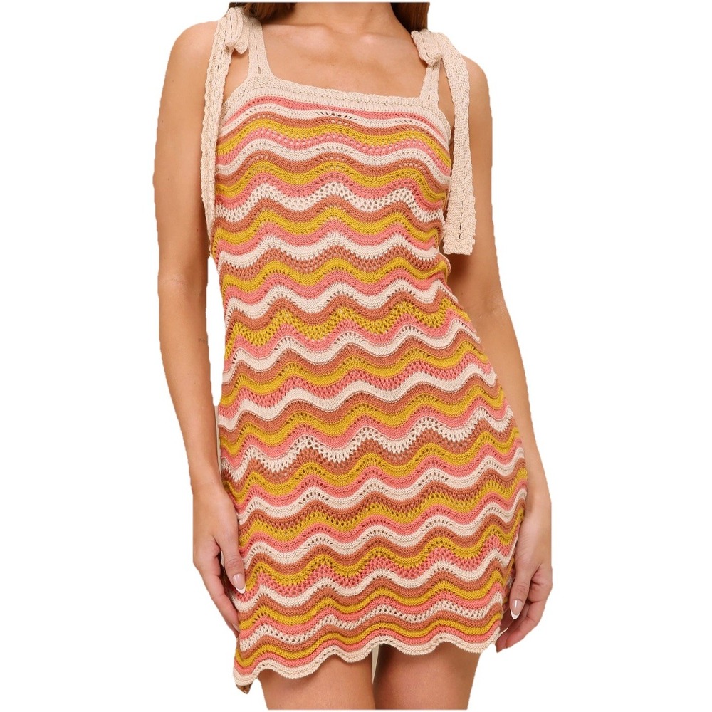 NWT! Jolie & Joy by FCT w Love Crochet‎ Mini Dress, Size 2X, Bow Casual Vacation